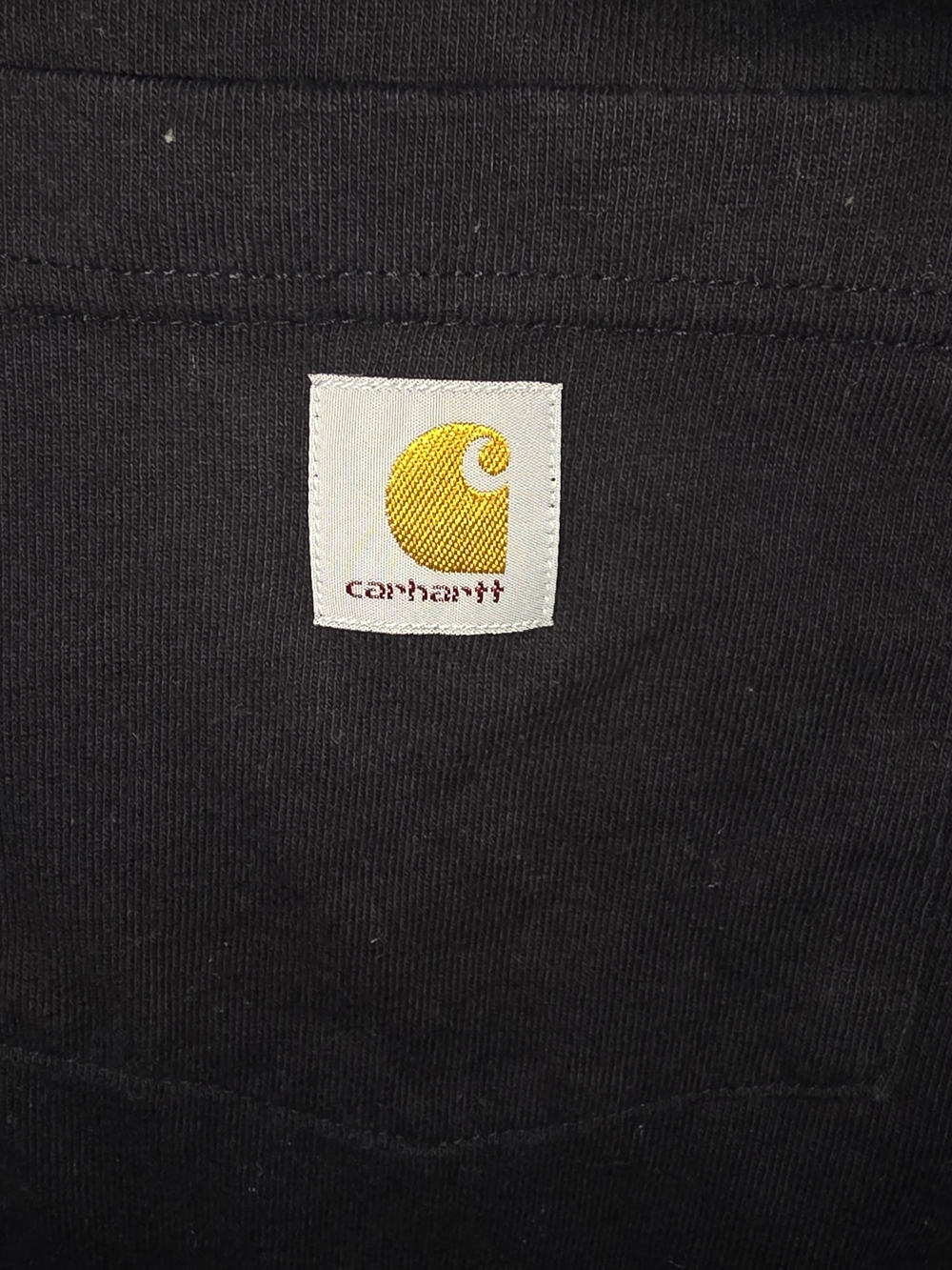 Carhartt Black Pocket T-Shirt with Yellow Logo